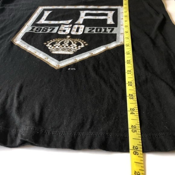 L.A Kings Majestic Threads 50th Anniversary V-Neck Embellish Women T-Shirt Sz M - Picture 7 of 8